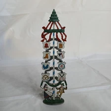 VTG KUHN ZINN Folk Art Festival Bavarian Maypole Maibaum Figurine Stand Pewter