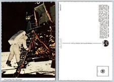 Apollo 11 Moon Landing Postcard Neil Armstrong Descending LM Ladder NASA
