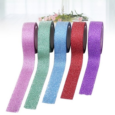  5pcs Glitter Papierband für Hochzeit Weihnachten Scrapbook Dekoration DIY