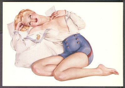 Moderne Postkarte: Varga PIN-UP GIRL aus dem Vintage ESQUIRE Magazin. Kostenloser Versand UK