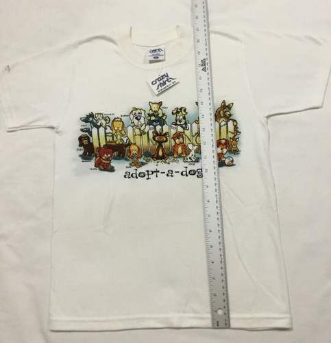 NWT Crazy Shirts Hawaii ADOPT-A-DOG Themed Crewneck SS White T-Shirt Sz Youth M