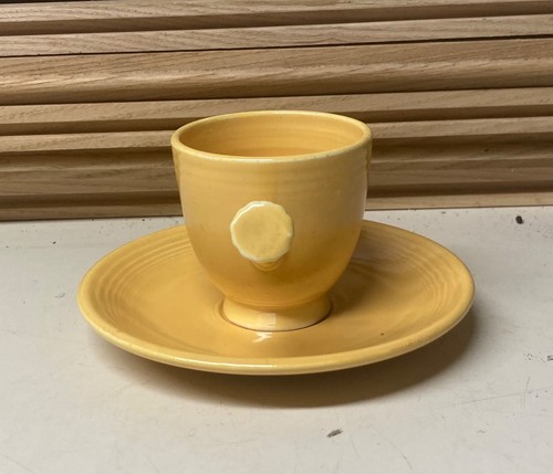 Vintage Homer Laughlin FIESTA 1930's YELLOW After Dinner Demitasse Cup & Saucer - Picture 4 of 5
