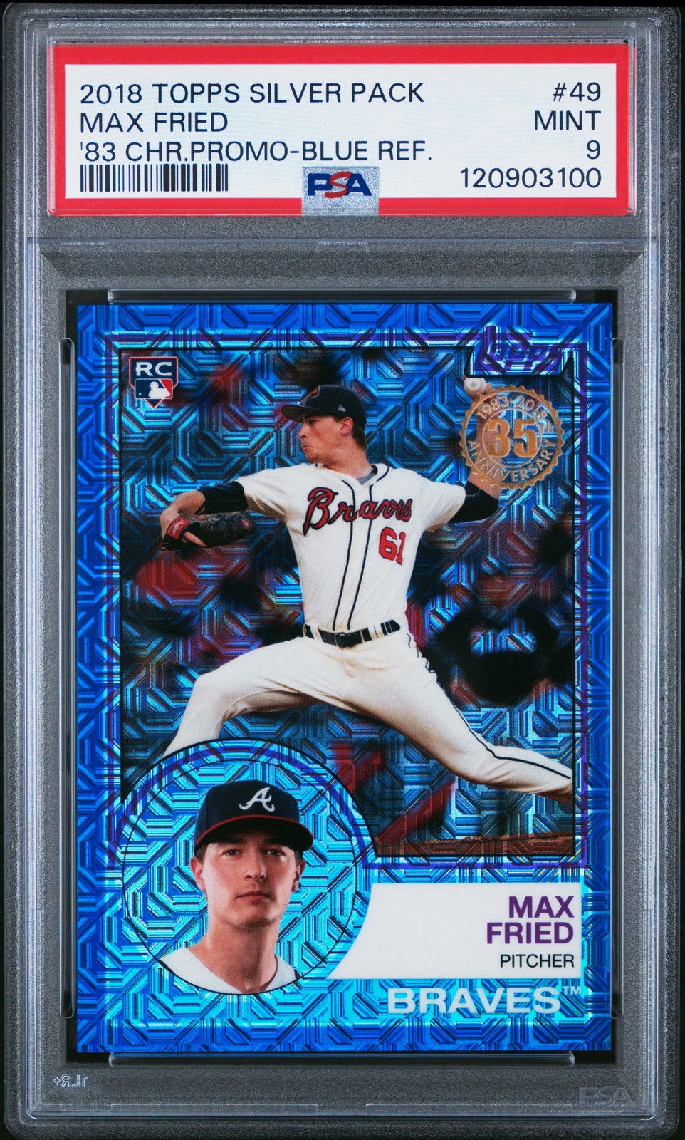 2018 TOPPS SILVER PACK 1983 CHROME PROMO #49 MAX FRIED ROOKIE RC 107/150 PSA 9