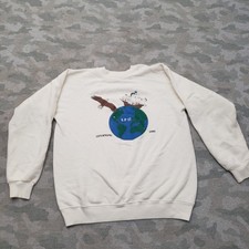 Vintage Hanes Sweatshirt Womens Medium Beige Pullover Made In USA