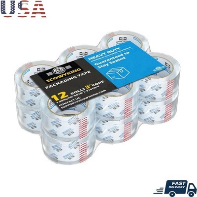 Ultra Strong Packing Tape 2.7 Mil 12 Rolls Heavy Duty Shipping Quiet Unwind New