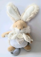 DOUDOU ET COMPAGNIE SUGAR BUNNY  MUSICAL PLUSH BABY CRIB TOY, MADE IN FRANCE