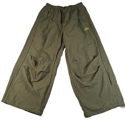 Adidas Olive Green Wide Leg Track Pants Joggers Cargo Style Men's M Loose Fit