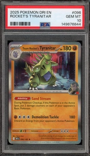 Pokemon Team Rocket's Tyranitar Destined Rivals Holo Rare #096 PSA 10 Gem Mint