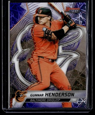 GUNNAR HENDERSON 2025 BOWMAN'S BEST PURPLE LAZER REFRACTOR /250 BALTIMORE