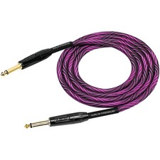 KIRLIN IWB Black/Purple Woven Instrument Cable 1/4" Straight 10 ft.
