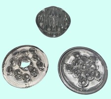 Clear Glass Floral Design Flower Frogs 3 Pieces Vintage Lot ikebana