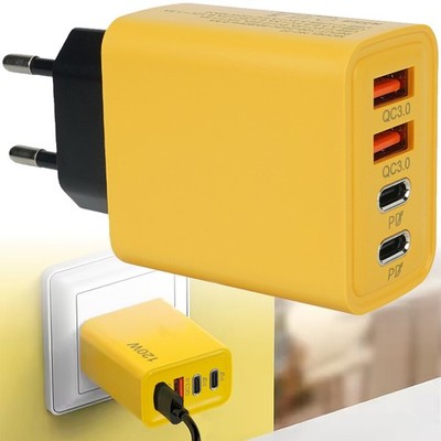 120W USB C Stecker 4 Port Schnellladegerät iPad Ladegerät Ladekopf Mit 2 PD Port