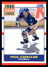 1990-91 Score American Paul Cavallini #349 Saint Louis Blues NHL Hockey