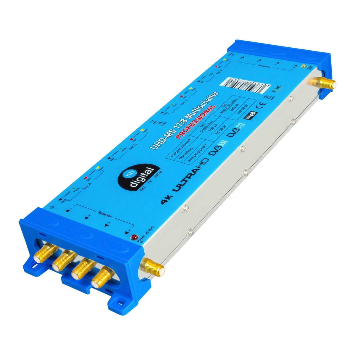 Interruptor múltiple PMSE switch 17/8 + 4 Sat Quattro LNB quatro LNB 3D 4K FULL HDTV