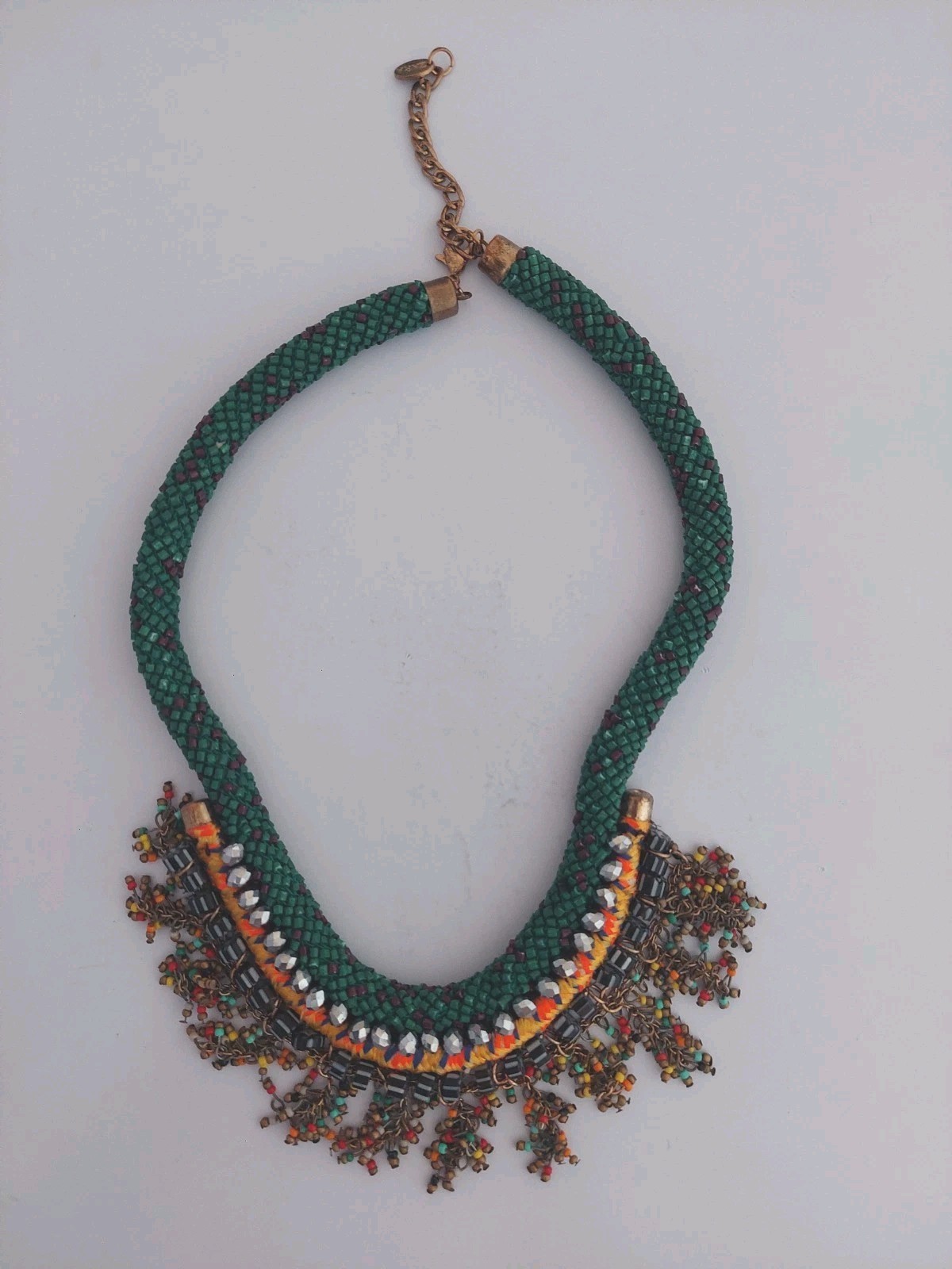 Zara Beaded Multicoloured Statement Necklace - image 1