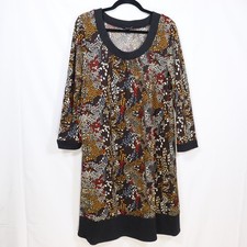 Forever Shift Dress XL Brown Womens Boho Abstract Tunic