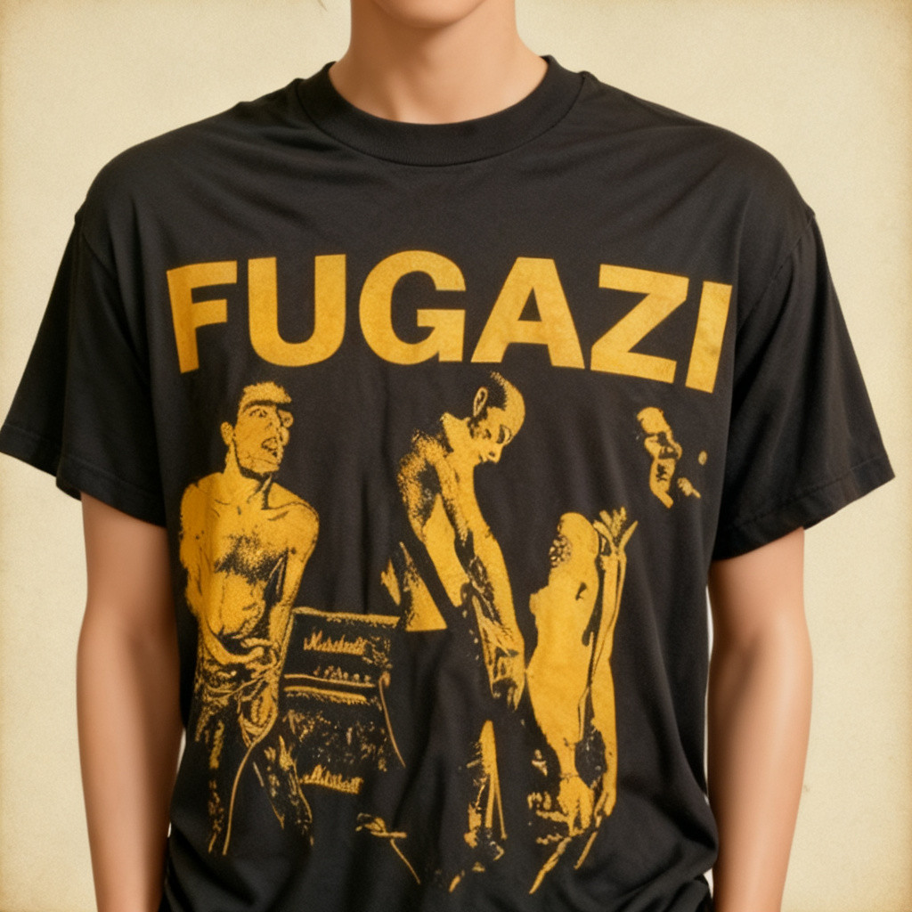 Vintage Fugazi Punk Band T-Shirt Retro Rock Tee Black Unisex S–5XL NWT