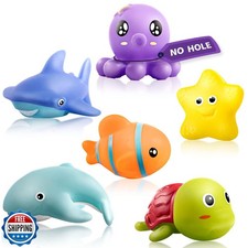 Hely Cancy Infant Bath Toys for 18 Months - No Hole Animal Bathtu