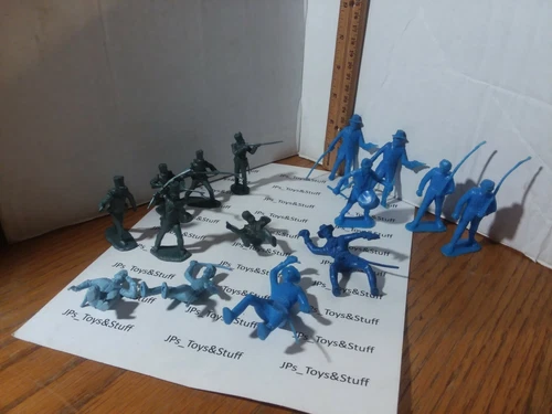 Vintage Lot Of Marx ?? Plastic Figures Civil War and Spanish War ?? Lot of 15