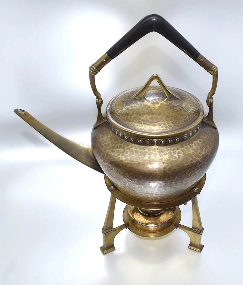 WMF Wasserkessel Teekessel mit Rechaud Jugendstil /art deco 1909 Ebenholz - Bild 3 von 4