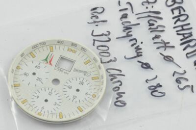 EBERHARD & CO LÜNETTE ZIFFERBLATT DIAL WEISS 32003 STAHL TOP ZUSTAND