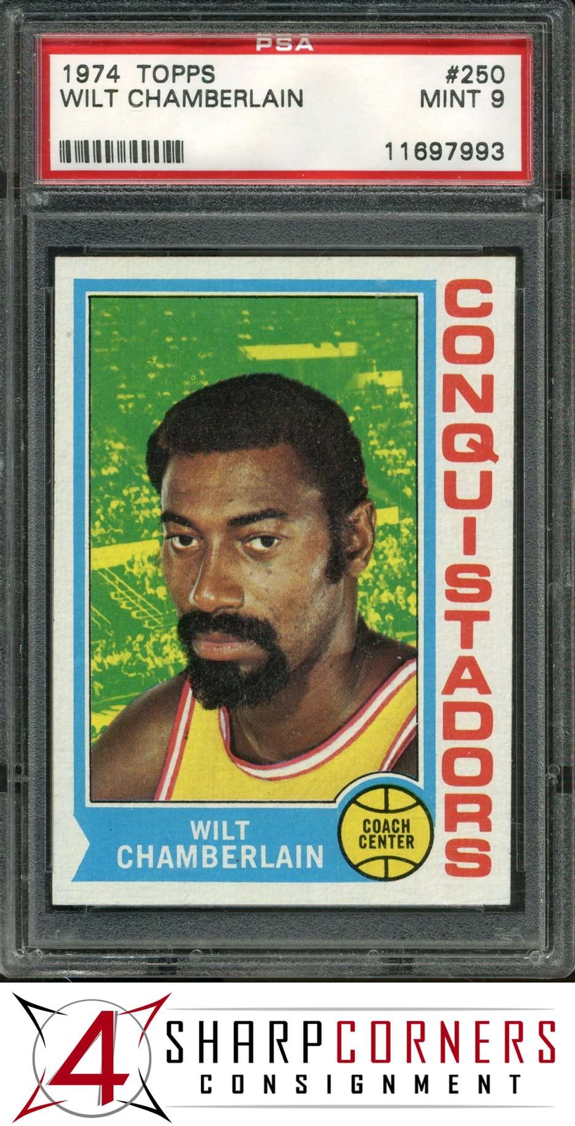 1974 TOPPS #250 WILT CHAMBERLAIN HOF PSA 9