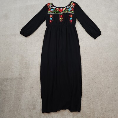 jodifl embroidered dress Solid Dress with Embroidered Yoke – Blueberi Boutique main image 1