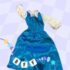 Vintage Barbie Doll Clothing Blue Dress Princess Belle White Mint Condition