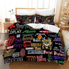 3D Rock Bands Sign Quilt Cover Set Bedding Sets Pillowcases 64