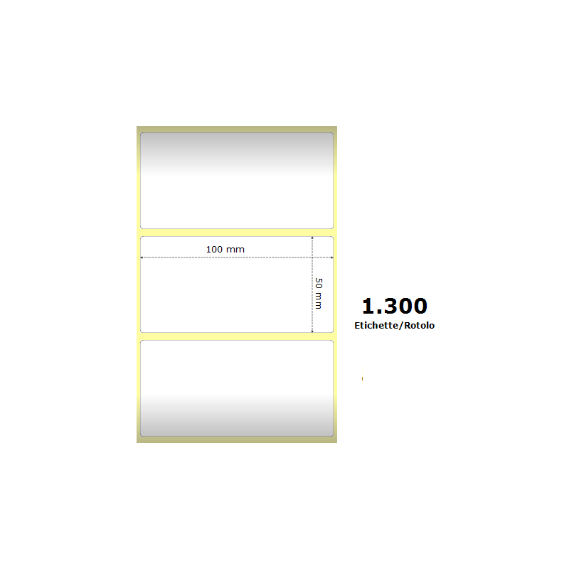 ETICHETTE ZEBRA 100X50MM BIANCHE 1300PZ 87000 TERMICHE COMPATIBILI CON ZEBRA GK4