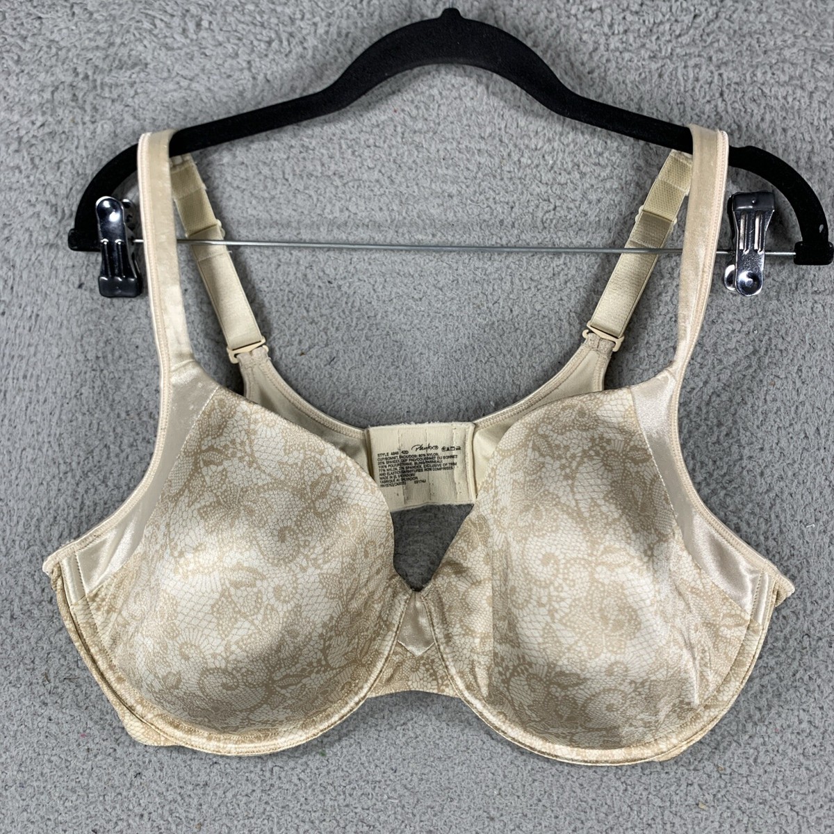 Playtex Love My Curves Bra Style 4848 Size 42D LT BEIGE NICE BRA Paisley  Floral