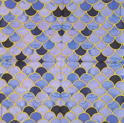 Z017# 3x Single SMALL Paper Napkins For Decoupage Purple Blue