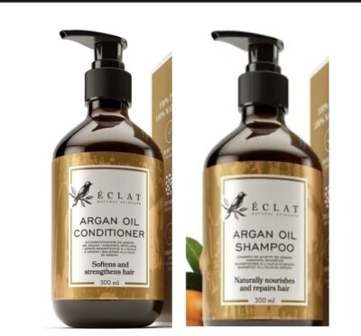 Eclat Pure Argan Oil Shampoo & Conditioner Unisex - 5x mehr Feuchtigkeitsspendend Omega 6
