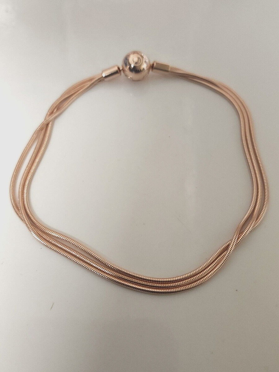 AUTHENTIC PANDORA MOMENTS MULTI SNAKE CHAIN BRACELET #589338C00-16 US SIZE 