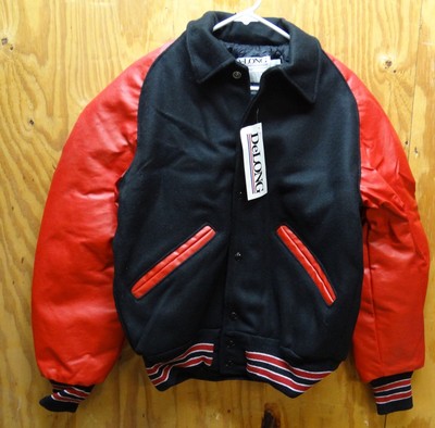 red black and white jacket