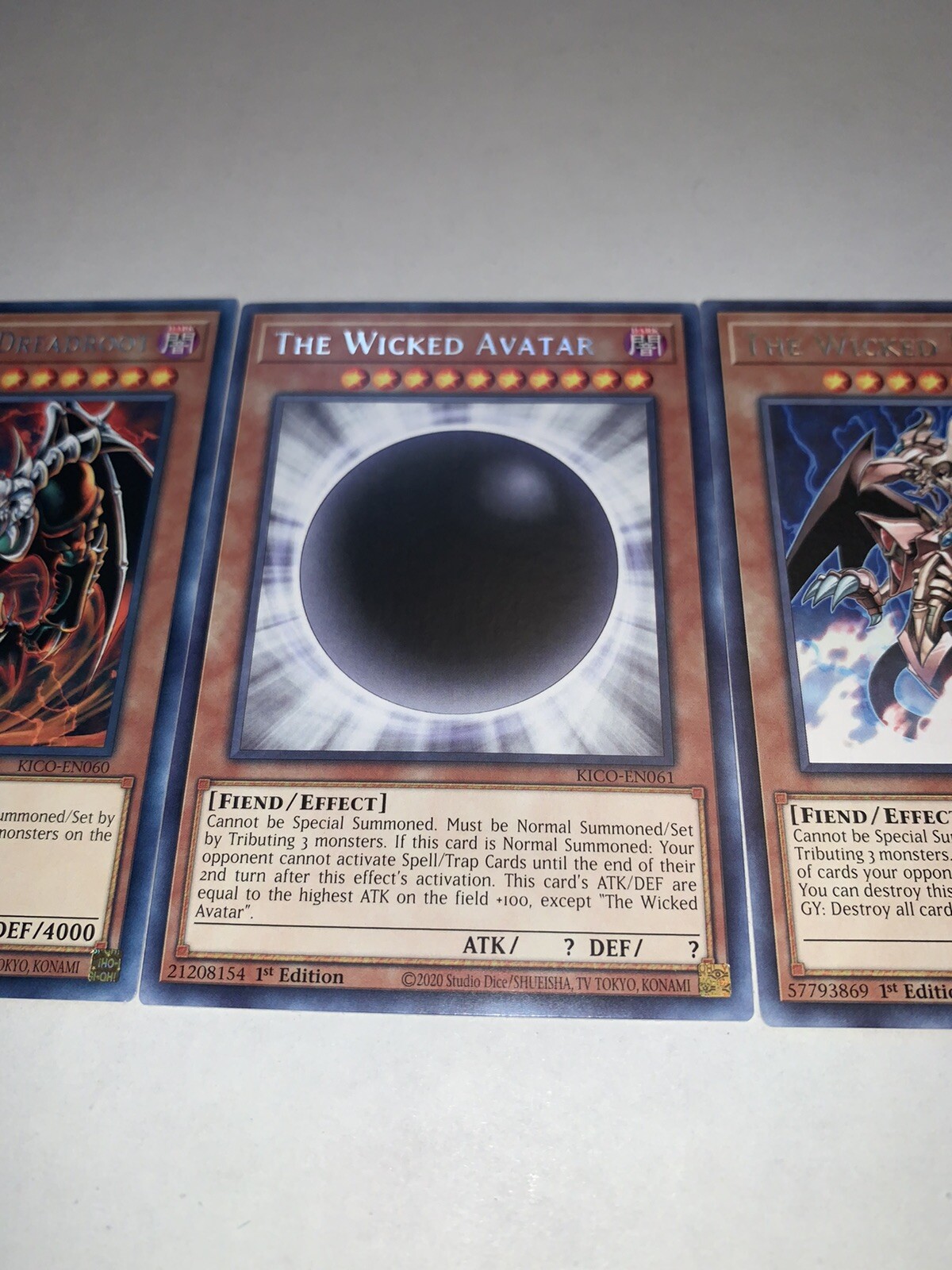 Yugioh Wicked Gods Set - Eraser + Dreadroot + Avatar - Rare KICO 1st  Edition HOT | eBay