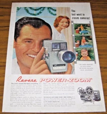 1960 Print Ad Revere Power Zoom Movie Cameras Chicago,Los Angeles