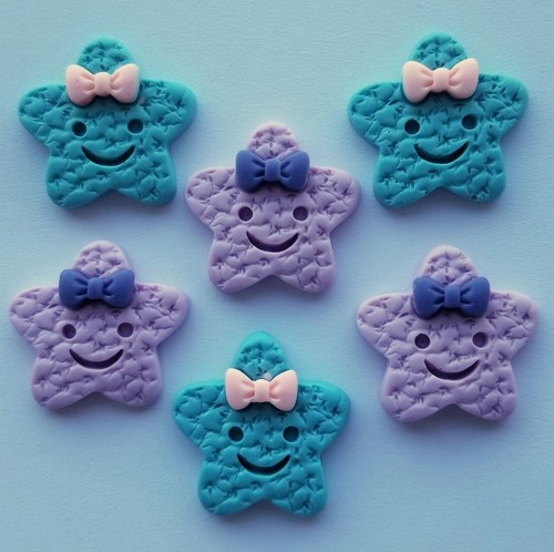 Resin Flat Back HAPPY CLOUDS STARS Smiley Smile Baby Card Making Craft Cabochons - Picture 8 of 12