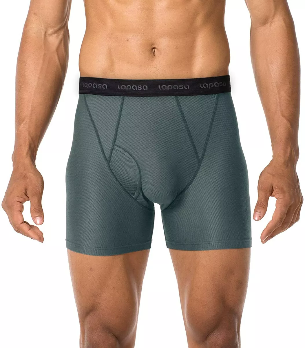 Buy LAPASA Men's Sport Boxer Briefs Mesh Travel Underwear Ultra