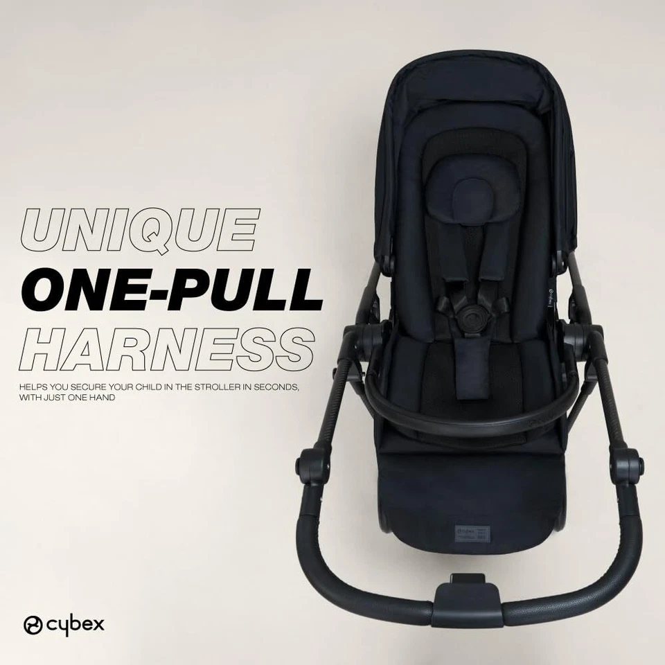 Cochecito CYBEX Melio Carbon 3 ligero compacto plegable con una mano negro luna Foto 4 de 4