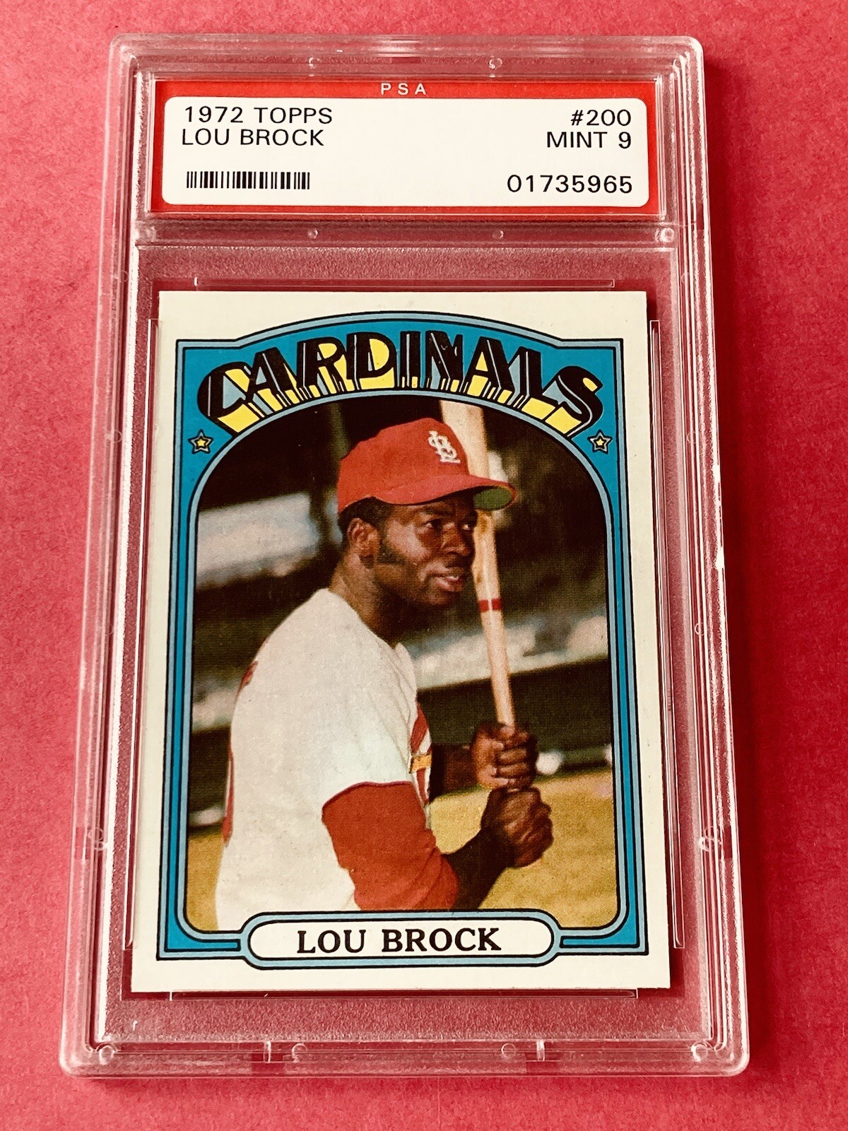 1972 Topps # 200 Lou Brock Cardinals PSA 9 MT Centered