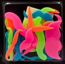 Glowing Stick-On Moustache Set