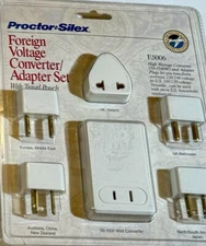 Proctor Silex Foreign Voltage Converter Adapter Set E5006 New Sealed 
