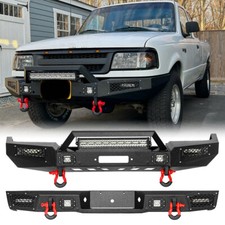 Offroad For 1993-1997 Ford Ranger Steel Front Rear Bumper Wwinch Plate Lights