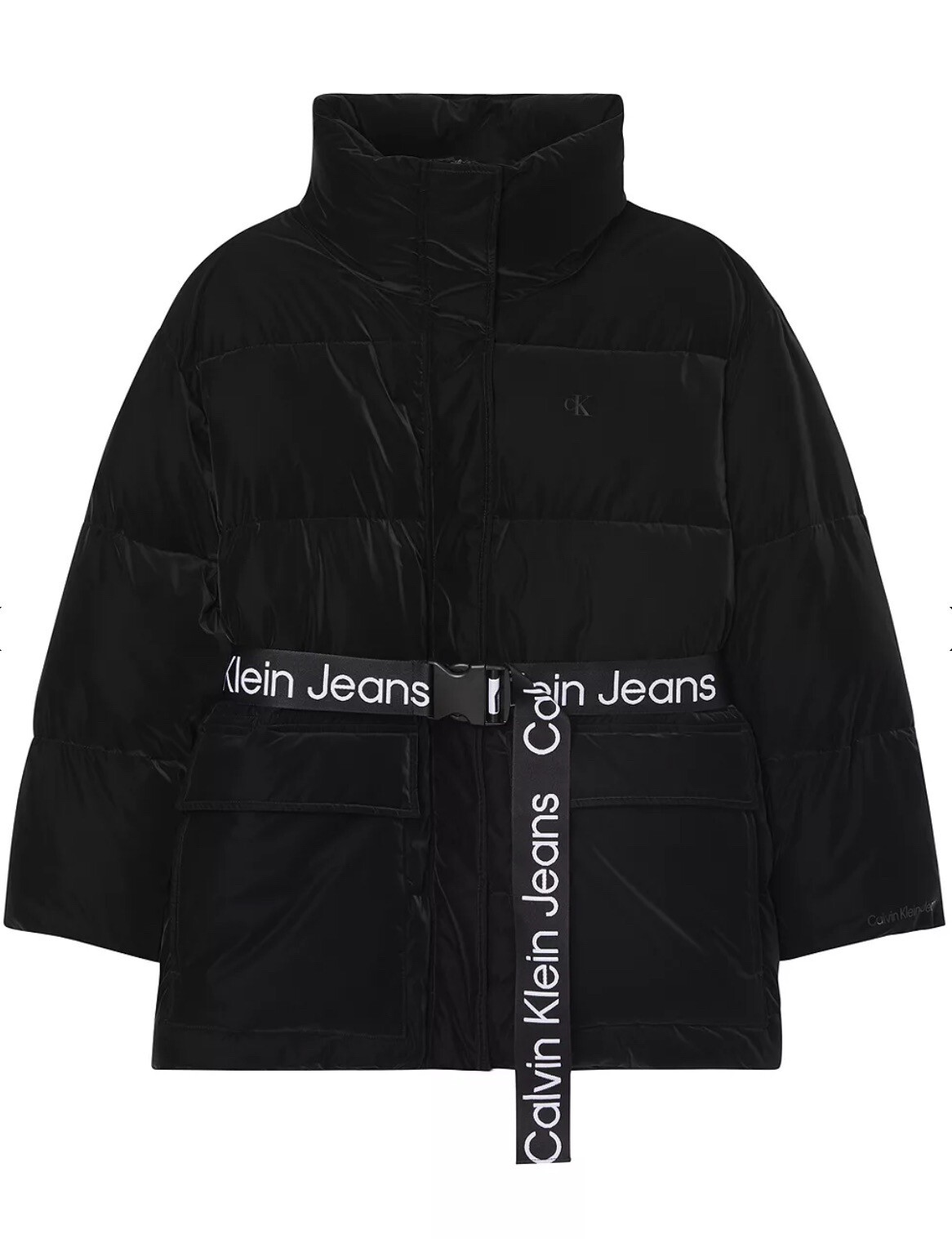 Calvin Klein Soft Touch Belted Puffer Coat, Black/ Brand new/Size S RRP £300