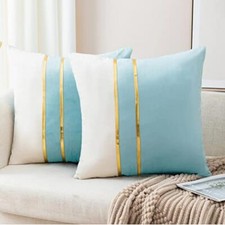 Set of 2 Velvet Decorative Throw Pillow 16" x 16" Pack of 2 Aqua Green