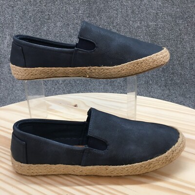 Seven 7 Shoes Womens 8 Loafer Espadrille Flats Comfort Blue Faux Leather Slip On