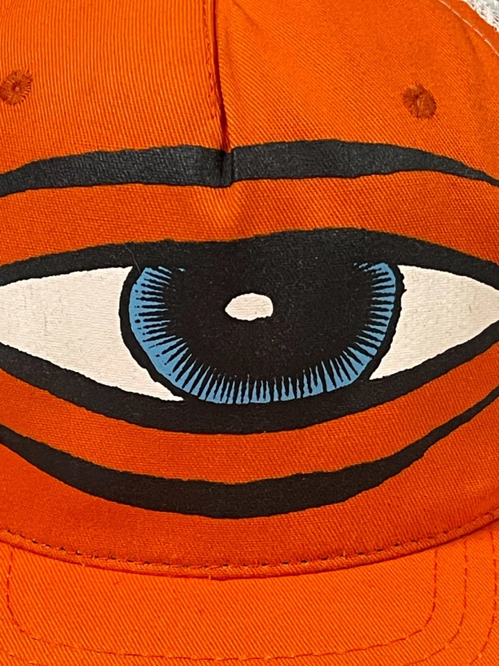 老式玩具机帽成人卡车司机平沿帽橙色怪物滑板眼睛 — 第 3/4 张图片