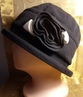 Parkhurst Black Cloche Cotton Hat w black and white flower for hair loss GUC — photo 5