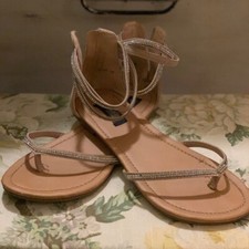 Summer Women Butterfly Rhinestone Sandals Comfort Fancy Casual Flats Shoes US 8.